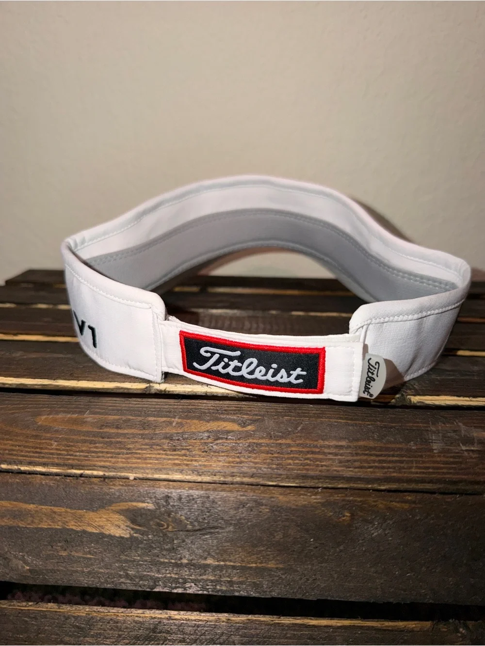 Titleist FJ PRO- V1 White Visor with Black Logo